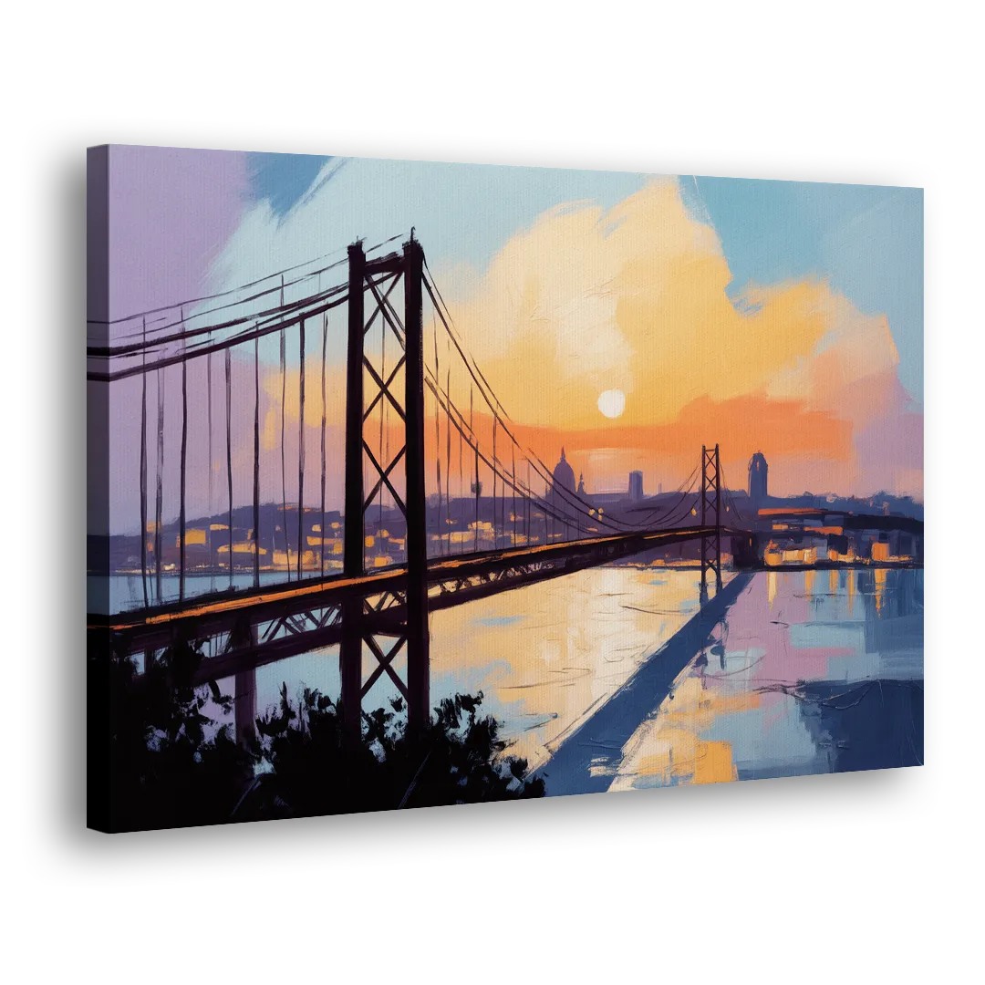 Sunset Over Lisbon Side - Canvas Wall Art