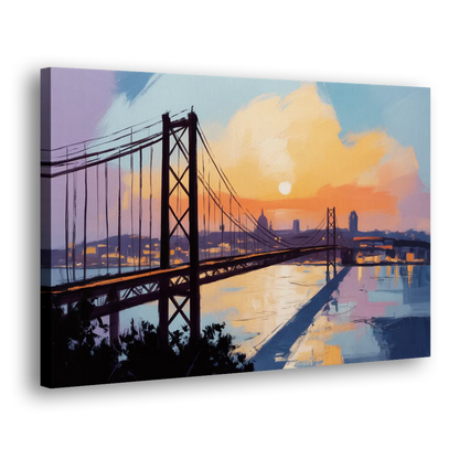 Sunset Over Lisbon Side - Canvas Wall Art