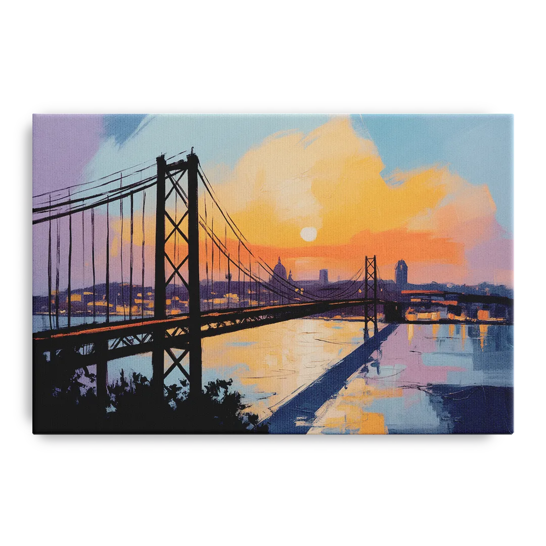 Sunset Over Lisbon Front - Canvas Wall Art