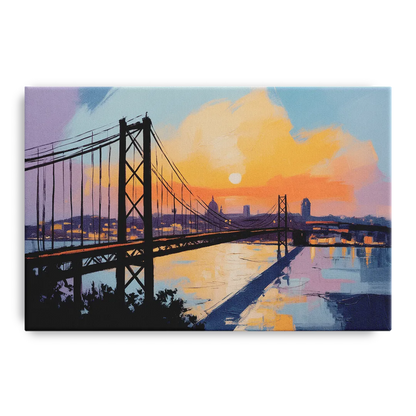Sunset Over Lisbon Front - Canvas Wall Art