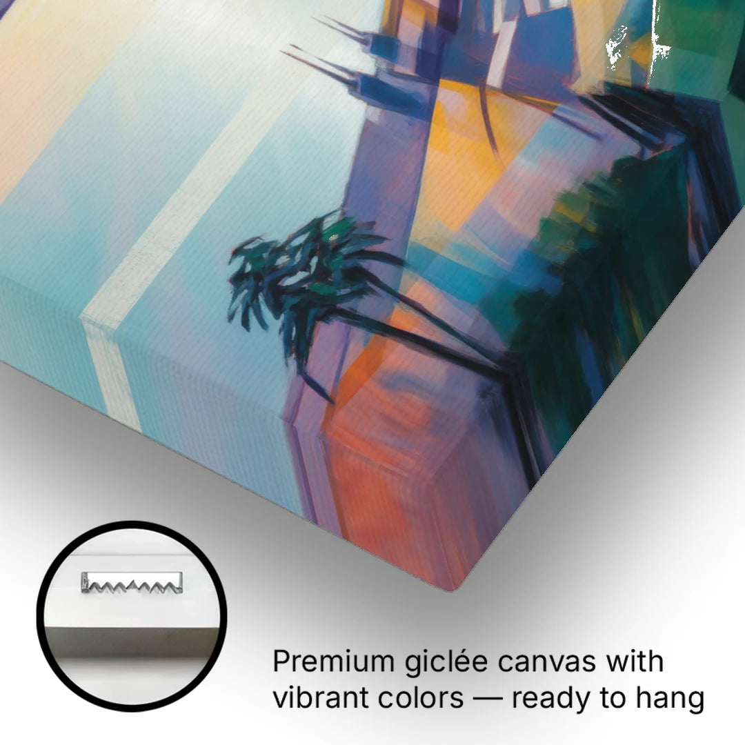 Sunset Over Nice - Canvas Wall Art - Gallery Wrap Corner
