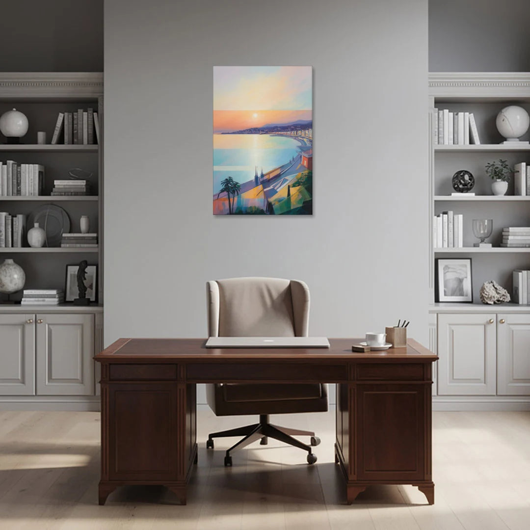 Sunset Over Nice - Canvas Wall Art - Office - 24x36