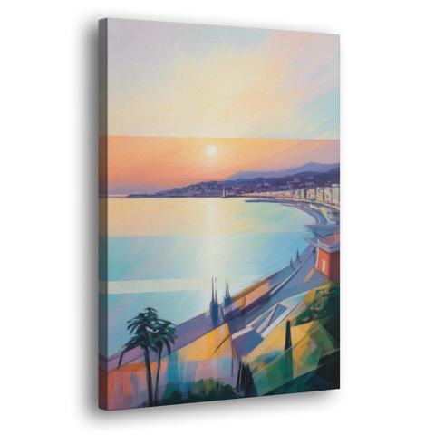 Sunset Over Nice - Canvas Wall Art - Side