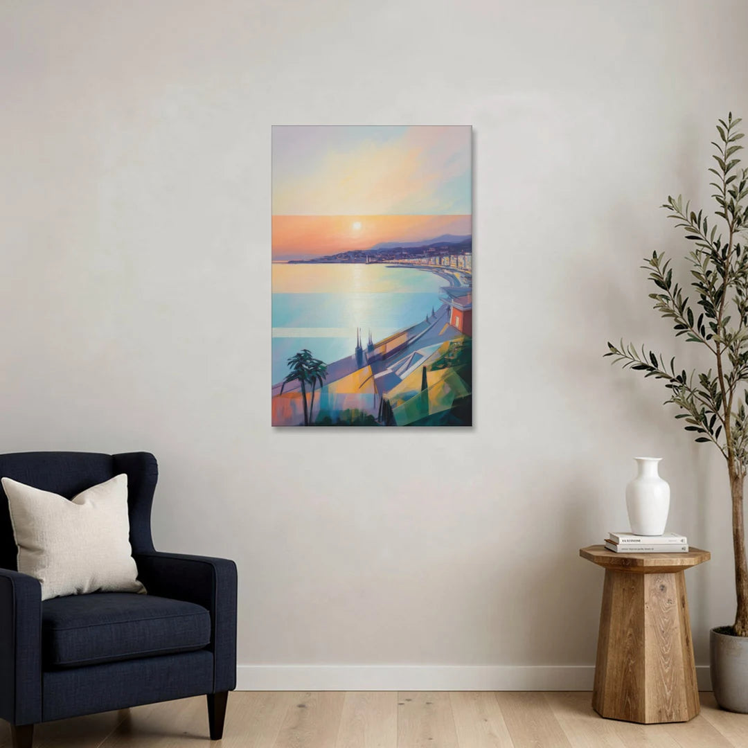 Sunset Over Nice - Canvas Wall Art - Sofa - 24x36