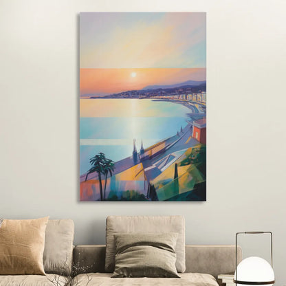 Sunset Over Nice Living Room - Canvas Wall Art