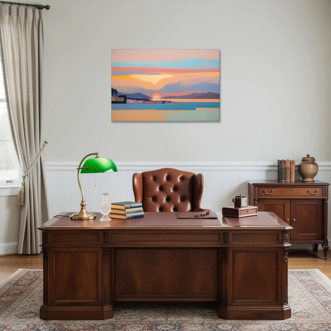 Sunset over Palma Bay - Canvas Wall Art - Office - 36x24