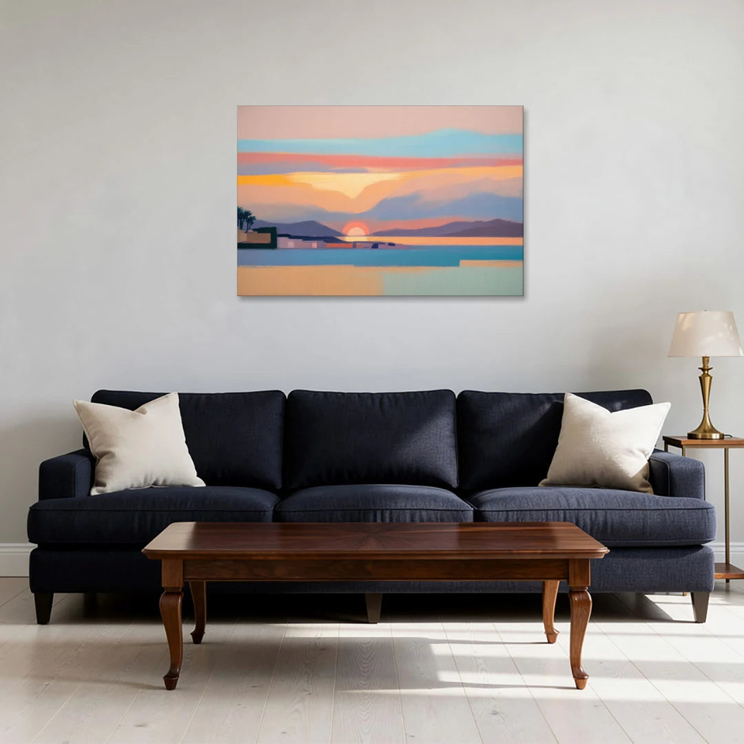 Sunset over Palma Bay - Canvas Wall Art - Sofa - 36x24