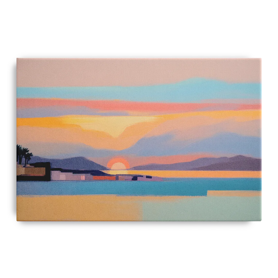 Sunset over Palma Bay Front - Canvas Wall Art