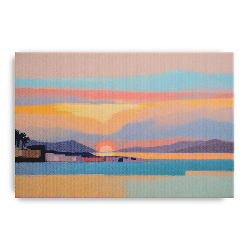 Sunset over Palma Bay Front - Canvas Wall Art