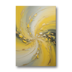 Swirling Elegance Yellow Abstract - Canvas Wall Art - Front
