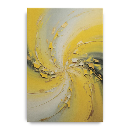 Swirling Elegance Yellow Abstract Front - Canvas Wall Art