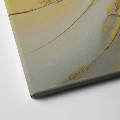 Swirling Elegance Yellow Abstract Canvas Close Up