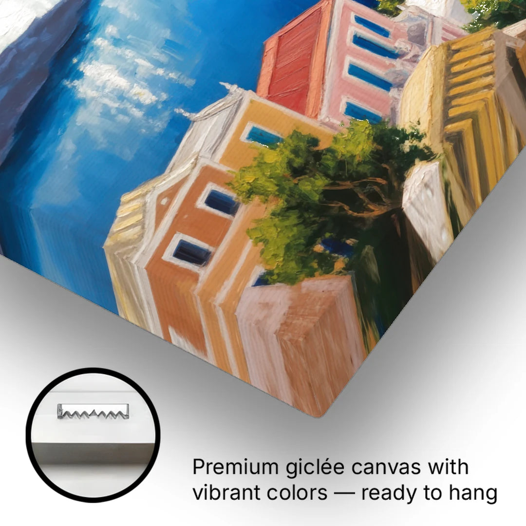 Symi Island Escape - Canvas Wall Art - Gallery Wrap Corner