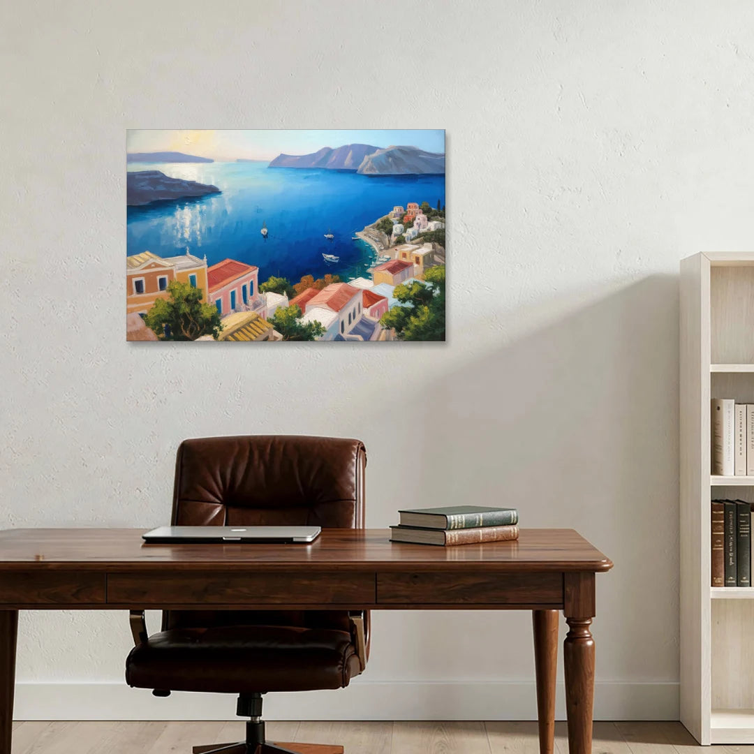 Symi Island Escape - Canvas Wall Art - Office - 36x24