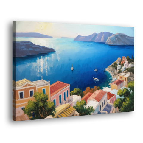 Symi Island Escape - Canvas Wall Art - Side