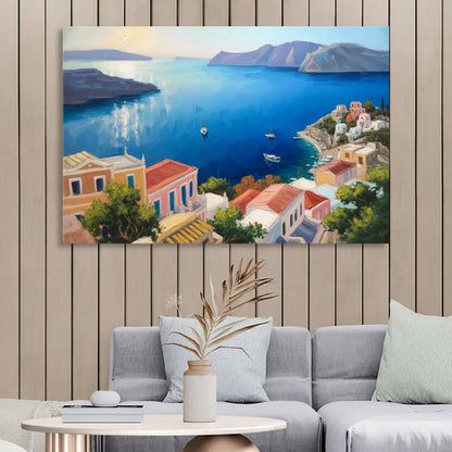 Symi Island Escape Living Room - Canvas Wall Art