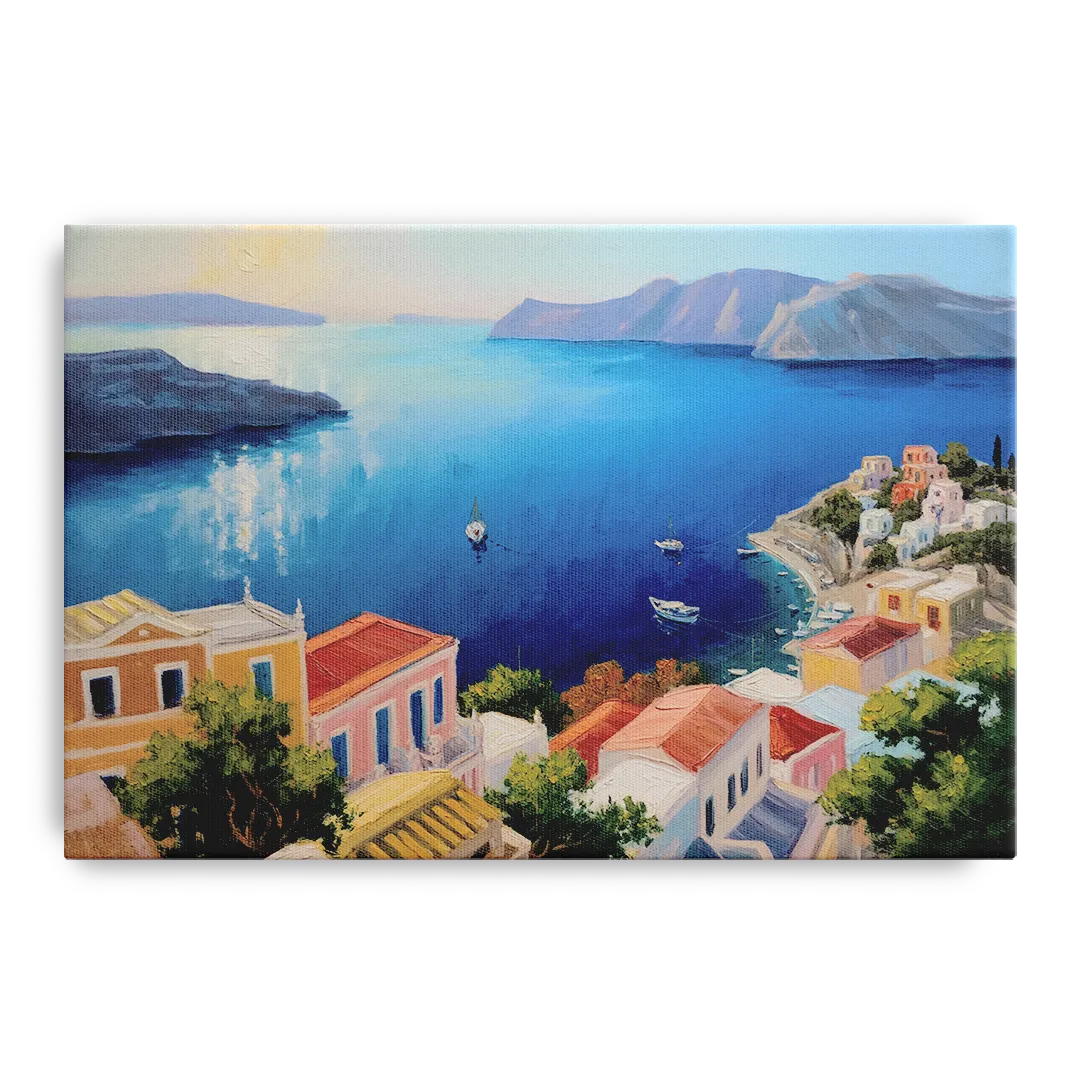 Symi Island Escape Front - Canvas Wall Art