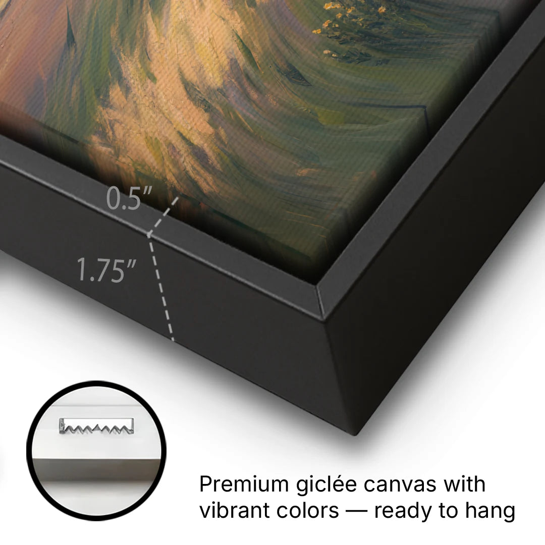 Tablelands Vista - Black Framed Canvas Wall Art - Gallery Wrap Corner