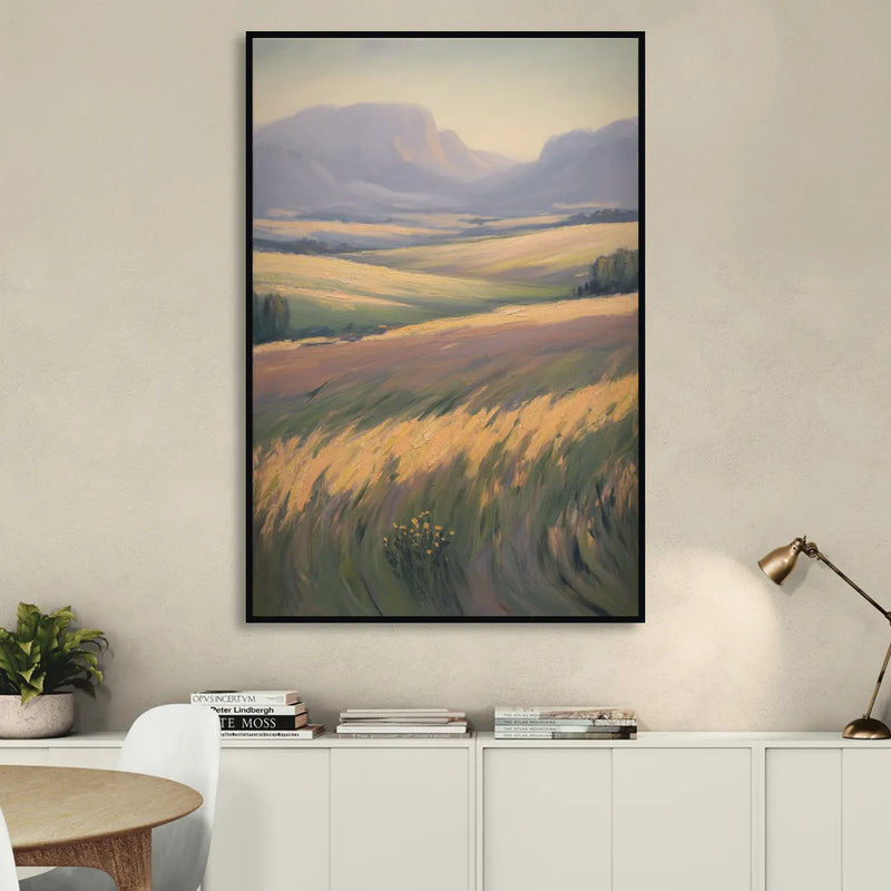 Tablelands Vista Living Room - Black Canvas Wall Art