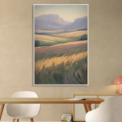 Tablelands Vista Sitting Room - White Canvas Wall Art