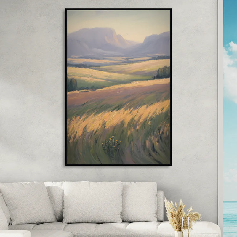 Tablelands Vista Sitting Room - Black Canvas Wall Art