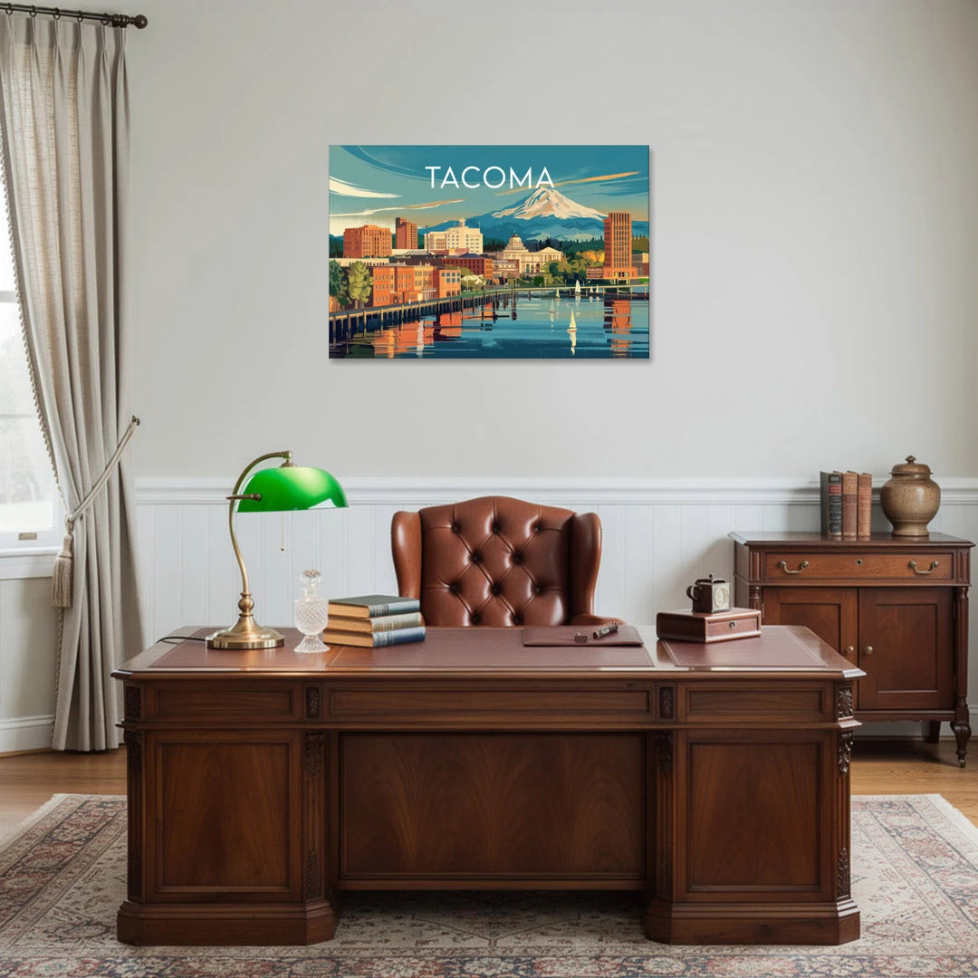 Tacoma Downtown Charm - Canvas Wall Art - Office - 36x24