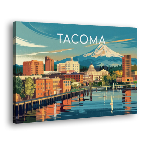 Tacoma Downtown Charm - Canvas Wall Art - Side