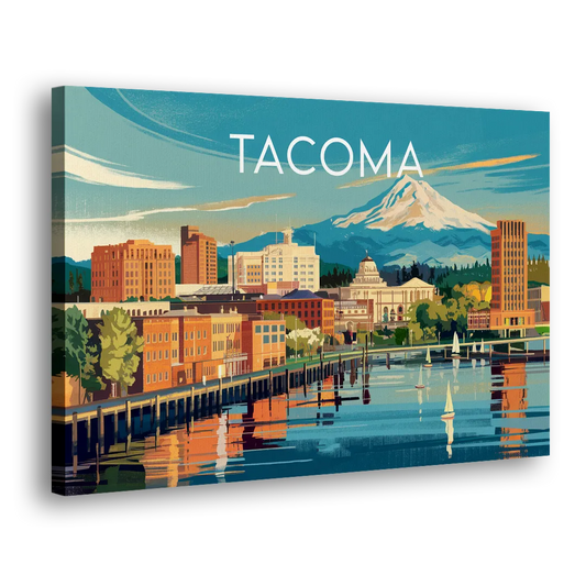 Tacoma Downtown Charm Side - Canvas Wall Art