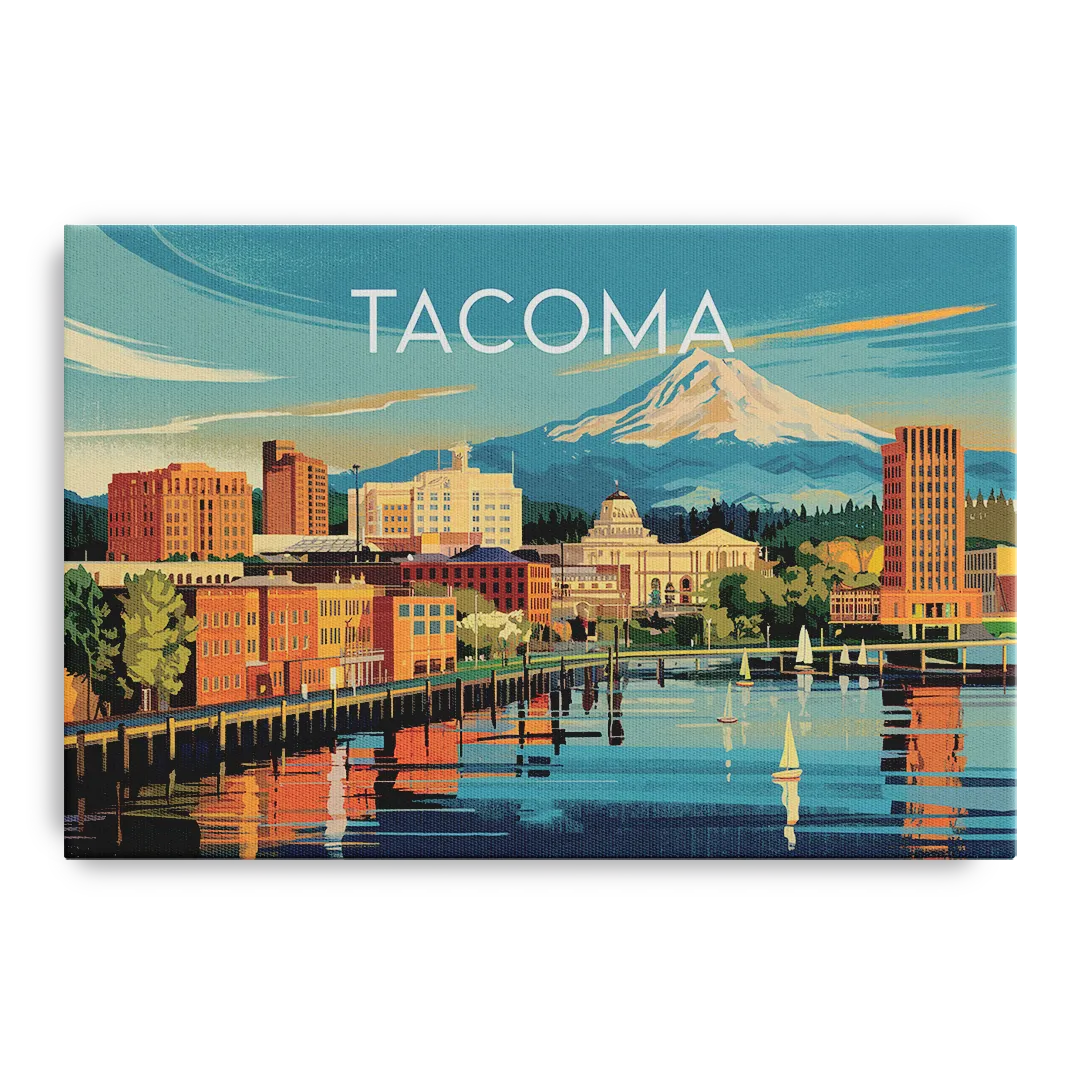 Tacoma Downtown Charm Front - Canvas Wall Art
