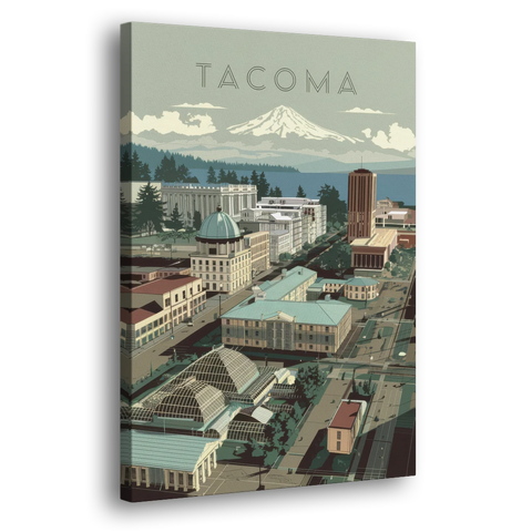 Tacoma Historic Landmarks - Canvas Wall Art - Side