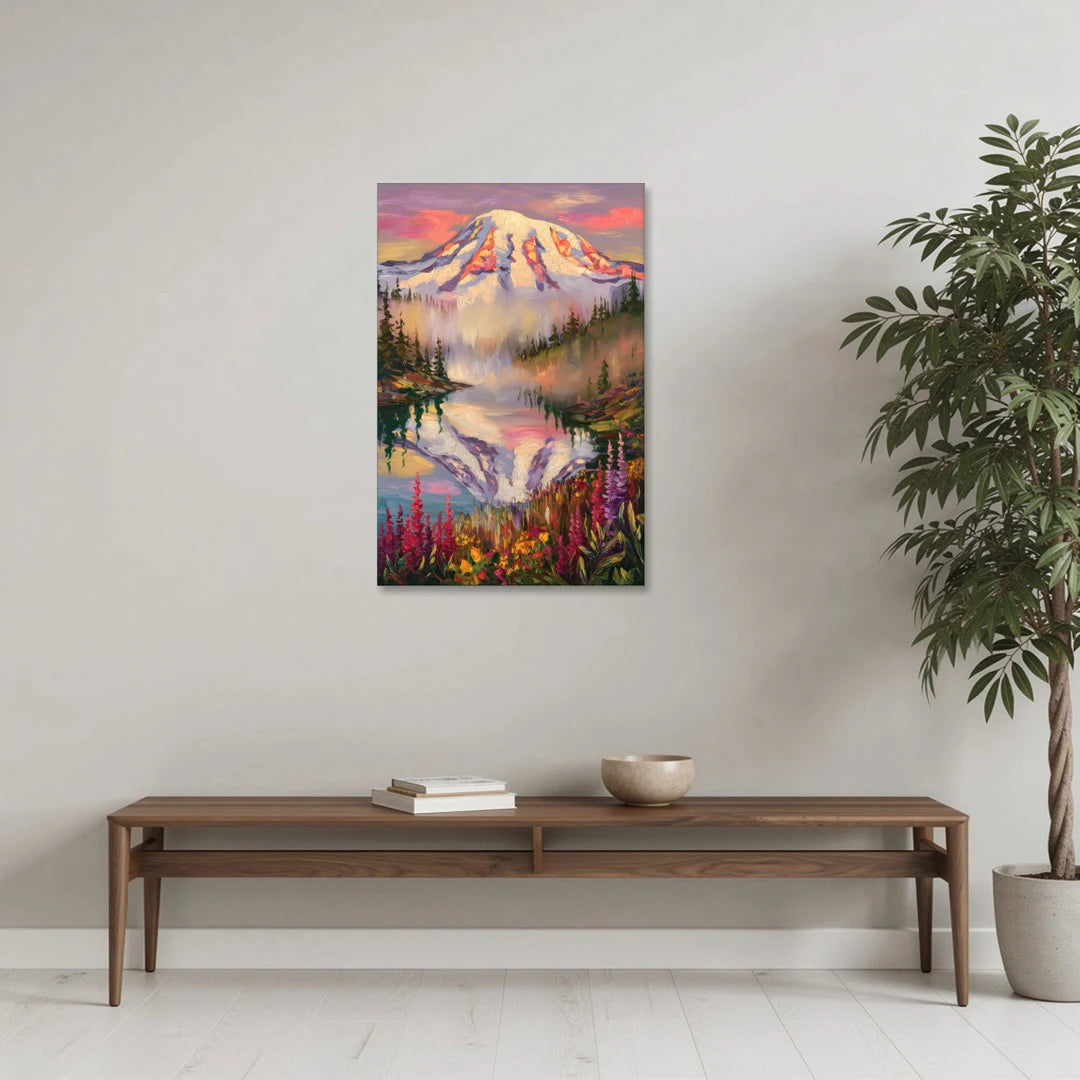 Tacoma Mount Rainier Reflection - Canvas Wall Art - Coffee Table - 24x36