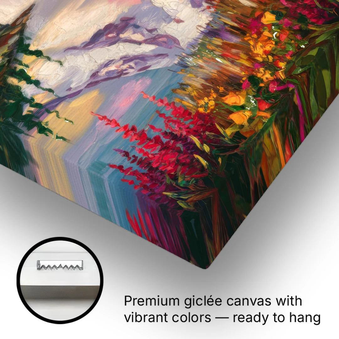 Tacoma Mount Rainier Reflection - Canvas Wall Art - Gallery Wrap Corner