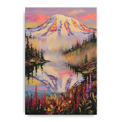 Tacoma Mount Rainier Reflection Front - Canvas Wall Art