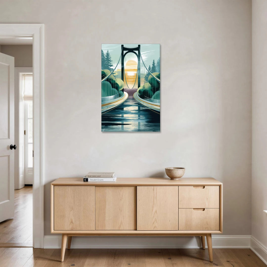 Tacoma Narrows Bridge Scene - Canvas Wall Art - Coffee Table - 24x36