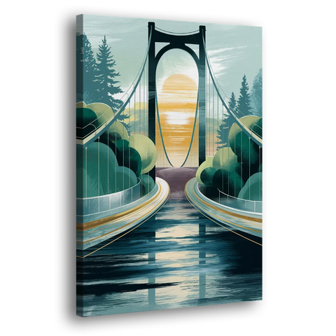 Tacoma Narrows Bridge Scene - Canvas Wall Art