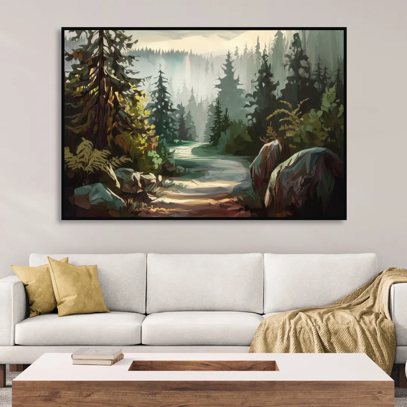 Tacoma Pacific Northwest Beauty Sitting Room - Black Canvas Wall Art