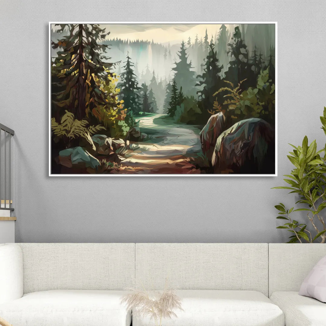Tacoma Pacific Northwest Beauty Living Room - White Canvas Wall Art
