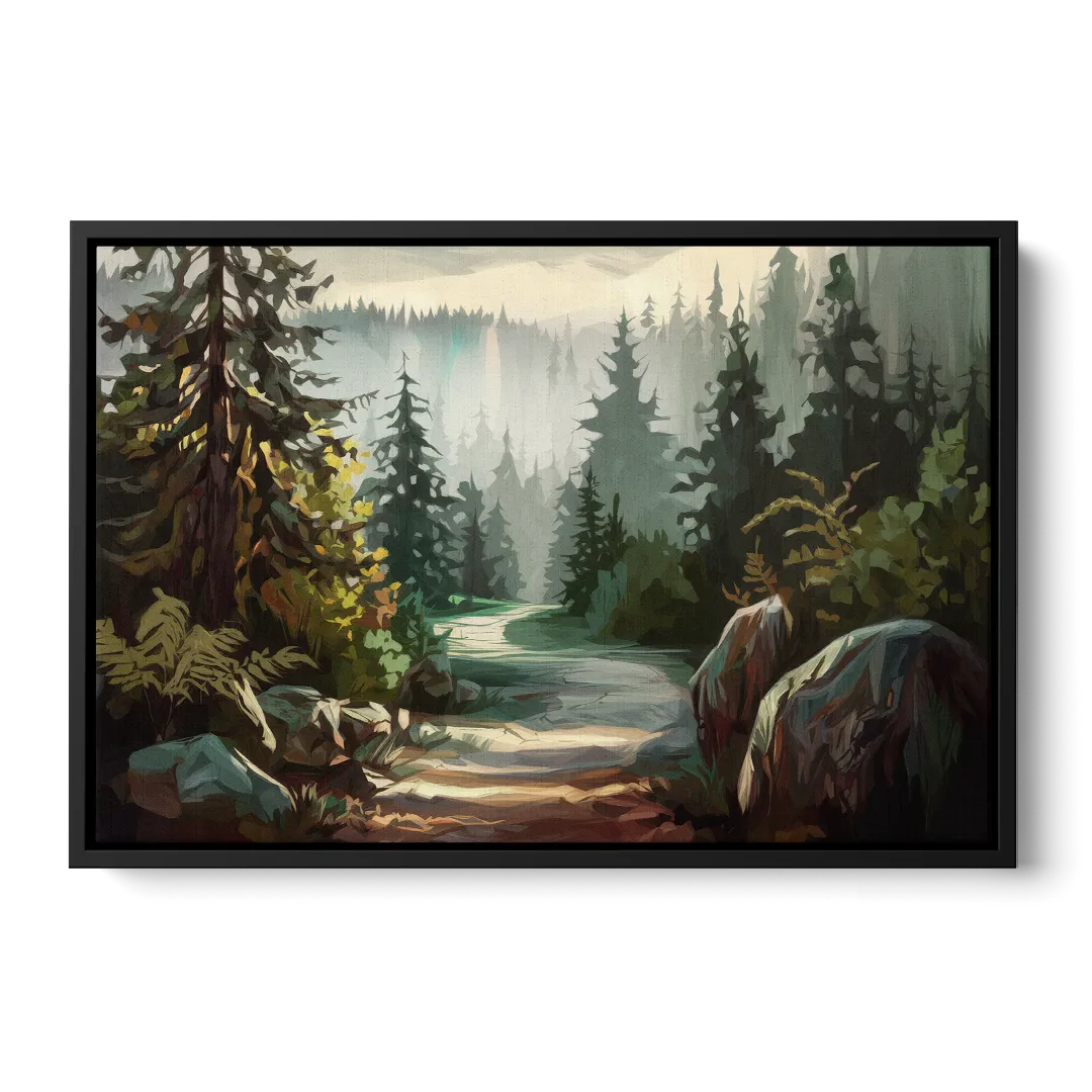 Tacoma Pacific Northwest Beauty Front - Black Canvas Wall Art