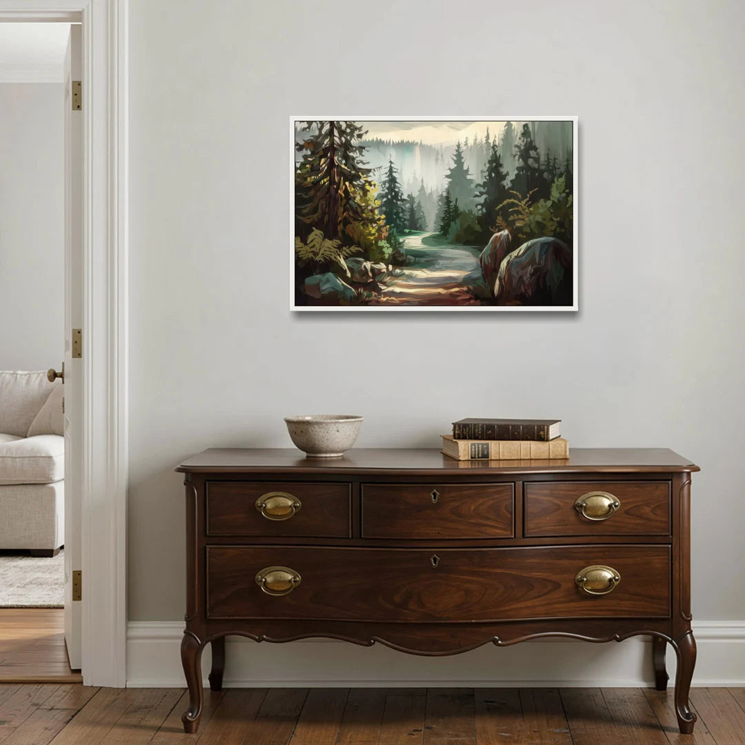 Tacoma Pacific Northwest Beauty - White Framed Canvas Wall Art - Coffee Table - 36x24