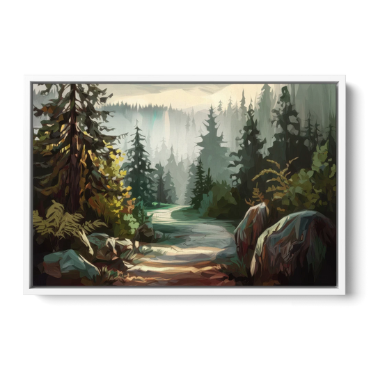 Tacoma Pacific Northwest Beauty - White Framed Canvas Wall Art - Front