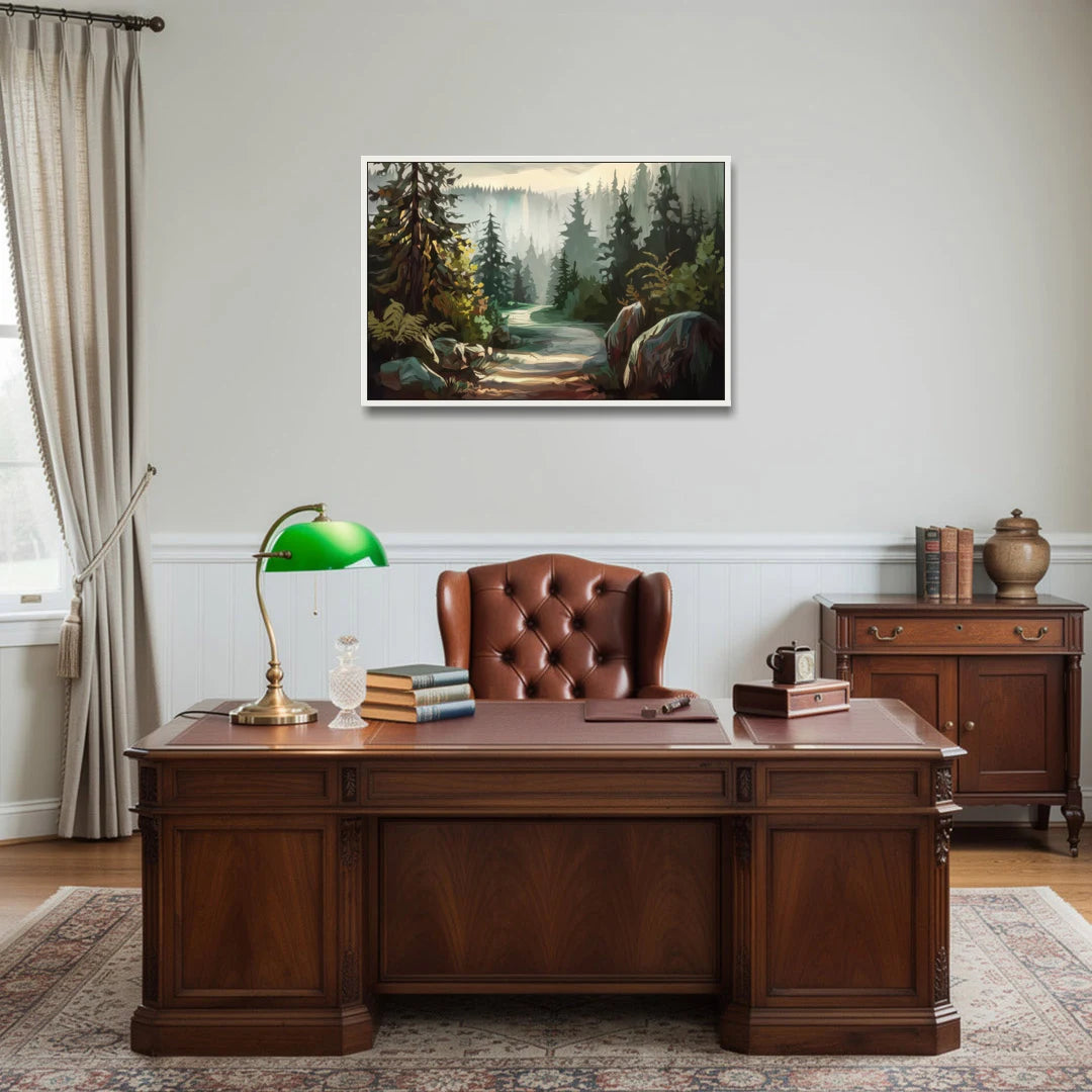 Tacoma Pacific Northwest Beauty - White Framed Canvas Wall Art - Office - 36x24