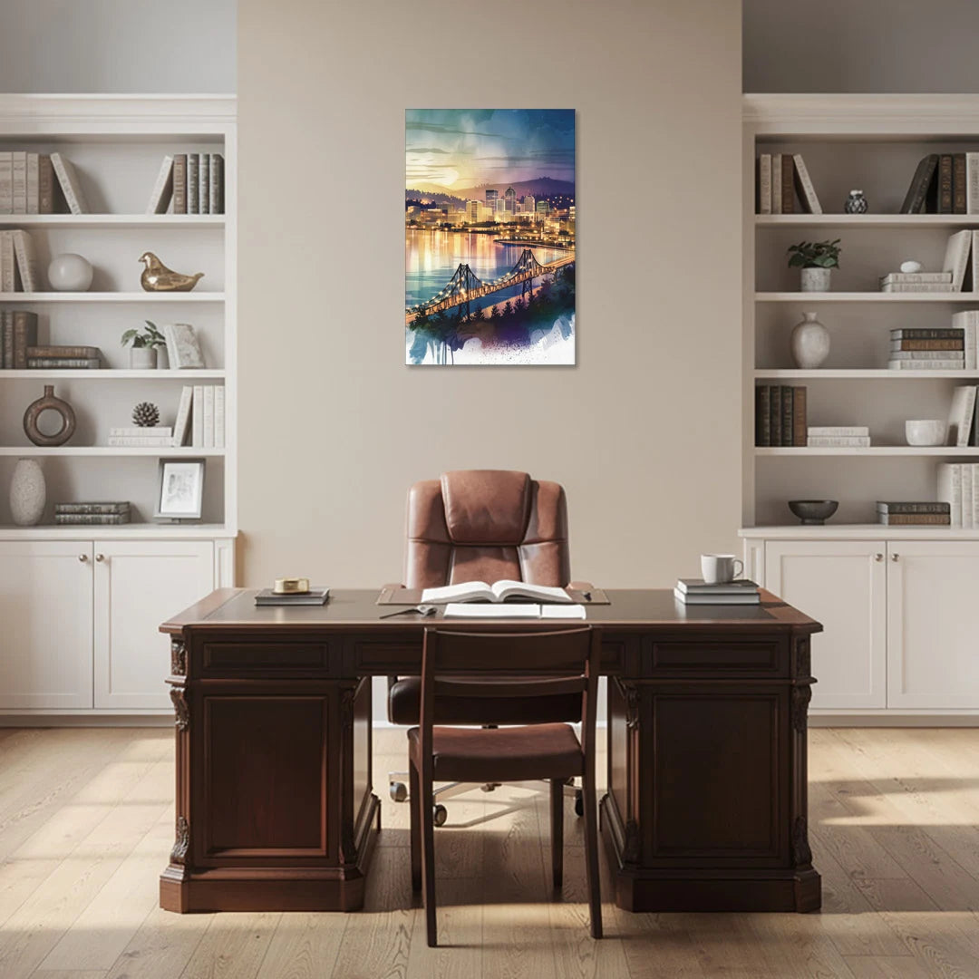 Tacoma Skyline View - Canvas Wall Art - Office - 24x36