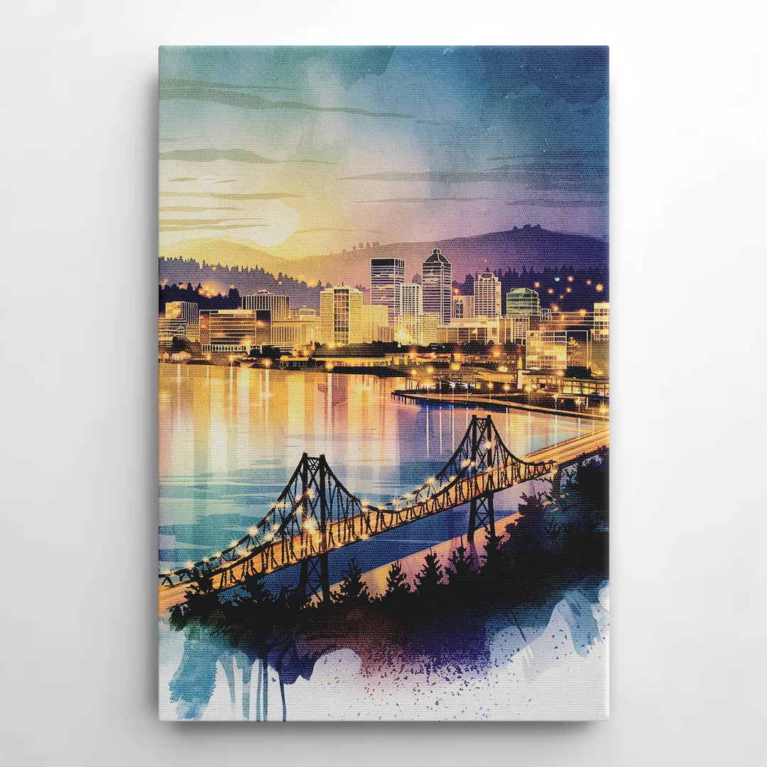 Tacoma Skyline View - Canvas Wall Art