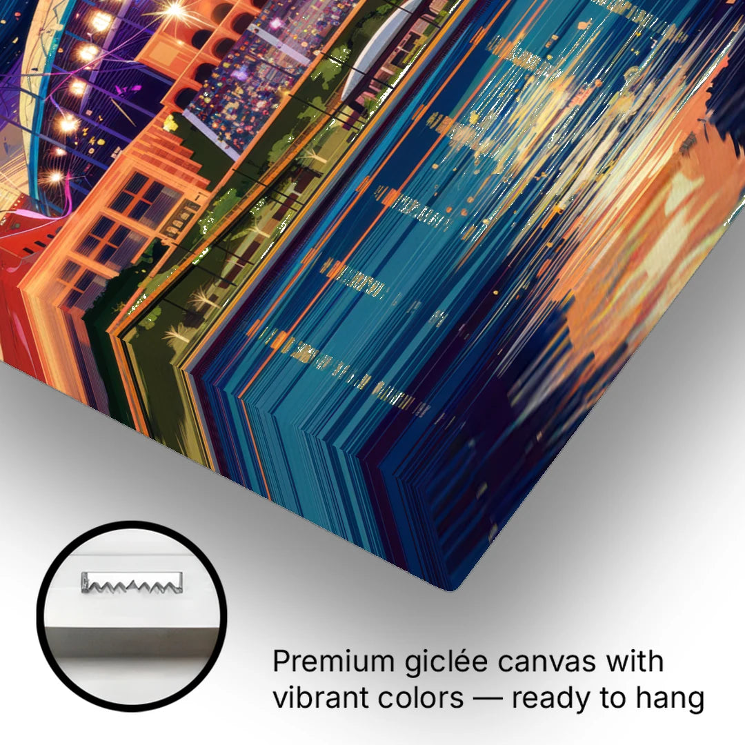 Tacoma Stadium Celebration - Canvas Wall Art - Gallery Wrap Corner
