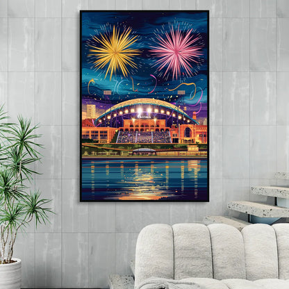 Tacoma Stadium Celebration Living Room - Black Canvas Wall Art