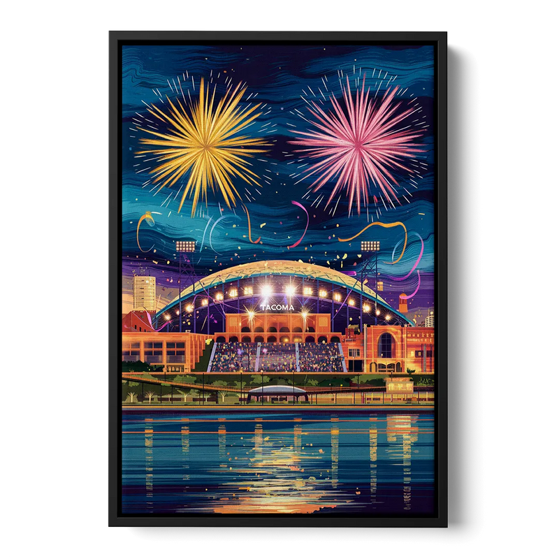 Tacoma Stadium Celebration Front - Black Canvas Wall Art