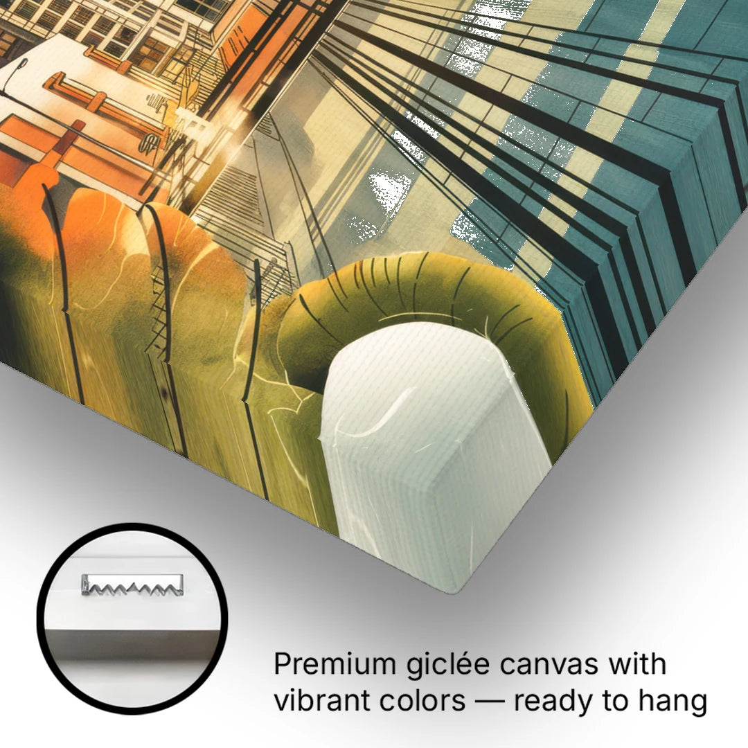 Tacoma Urban Streetscape - Canvas Wall Art - Gallery Wrap Corner