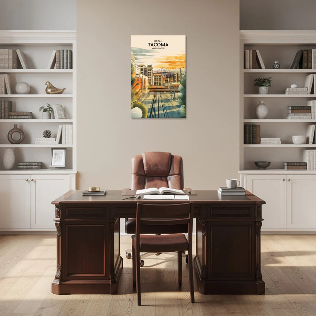 Tacoma Urban Streetscape - Canvas Wall Art - Office - 24x36