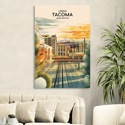 Tacoma Urban Streetscape Sitting Room - Canvas Wall Art