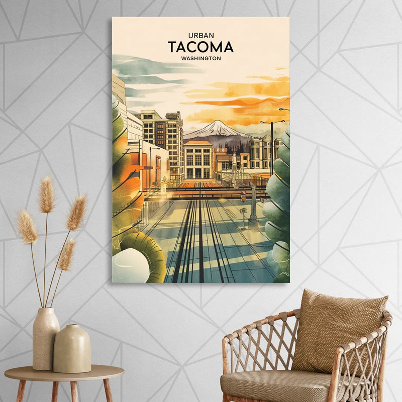 Tacoma Urban Streetscape Living Room - Canvas Wall Art